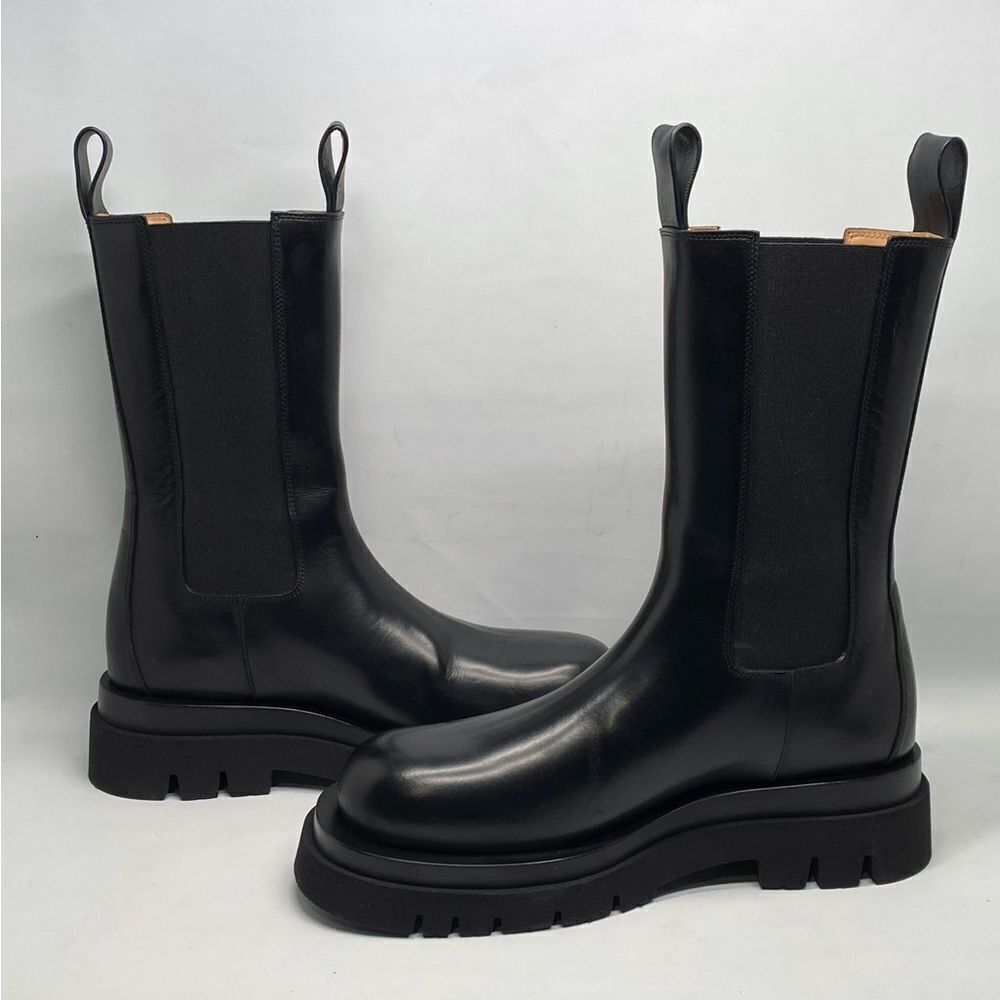 Bottega Veneta Lug Sole Leather Chelsea Boots size 40